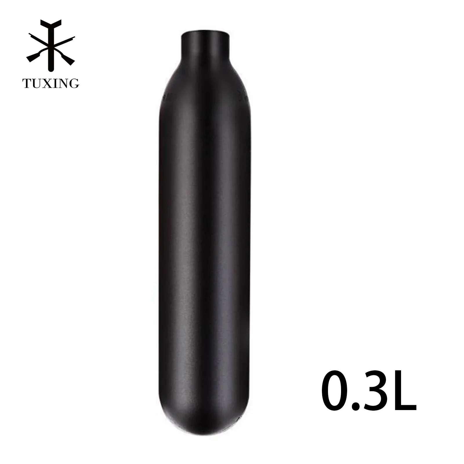 TUXING 0.3L 300cc Aluminum Cylinder 200Bar High Pressure Air Tank 18Ci Capacity CO2 Bottle Cylinder Round Bottom Thread M18*1.5