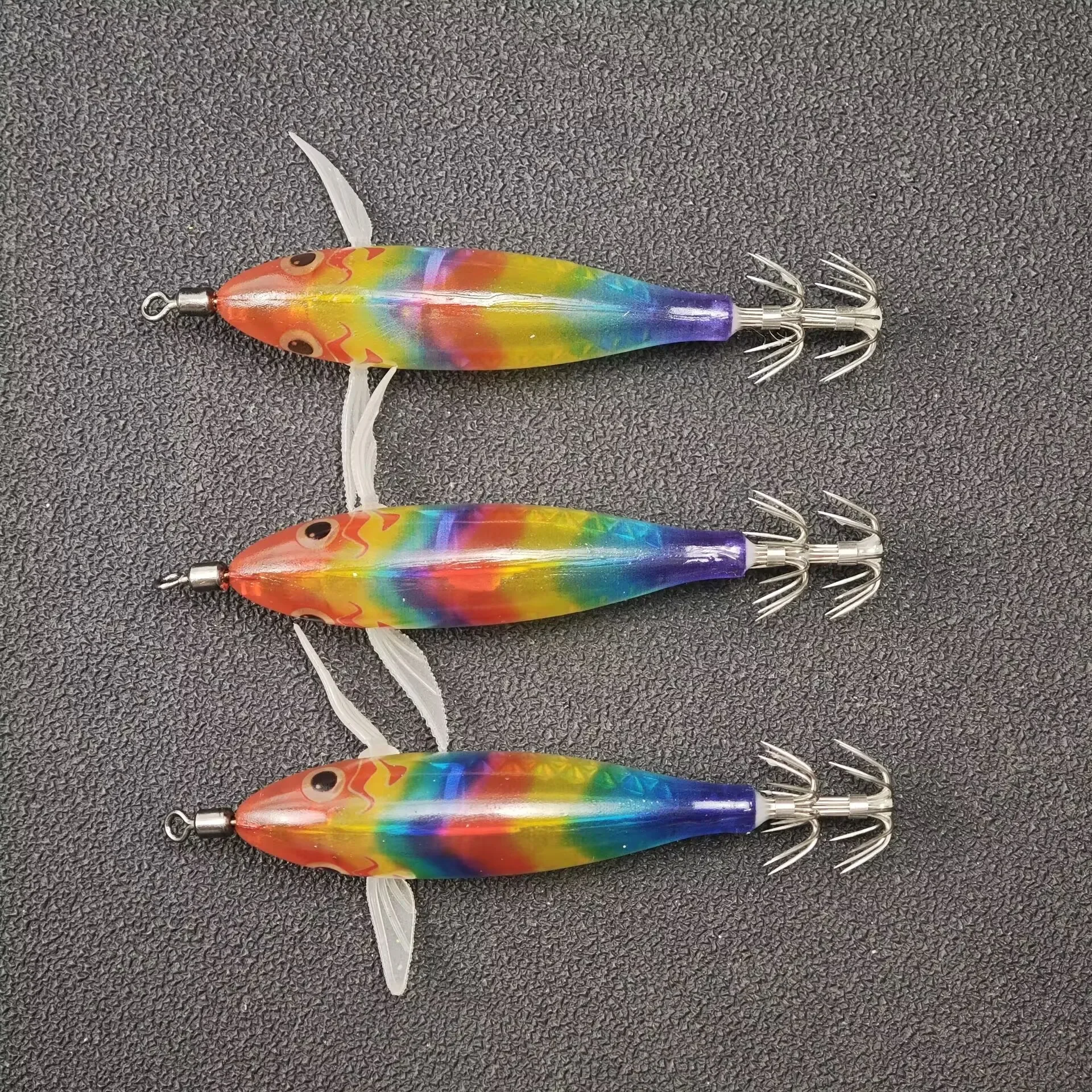 16 Stück/Set Leuchtender Tintenfisch-Jig 8cm/5,7g Garnelen-Angelköder Haken Meeresfischerei-Zubehör Künstlicher Köder Oktopus-Köder – Detail 3