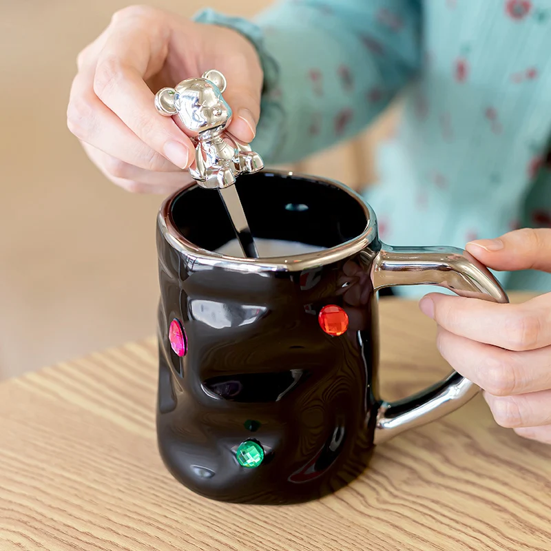 Office Drinking Cup Gemstone Party Cup Creative Mug Ceramic Cups Creative Couple Gift Giving Holiday Gift Home Kitchen Drinkware - Image 3