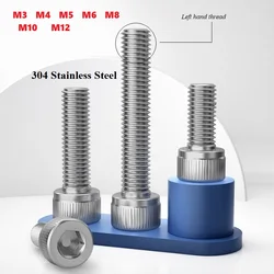 M3 M4 M5 M6 M8 M10 M12 Left hand thread Hex Hexagon Socket Screw Reverse thread Cup Head Allen Bolts 304 Stainless Steel DIN912