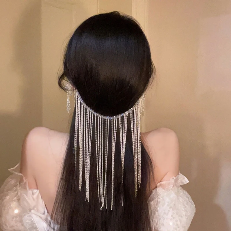 Masque de mascarade à pampilles de luxe, chaîne Sexy, gouttelette d'eau, Cosplay, bijoux pour le visage, couvre-visage, accessoire pour le front