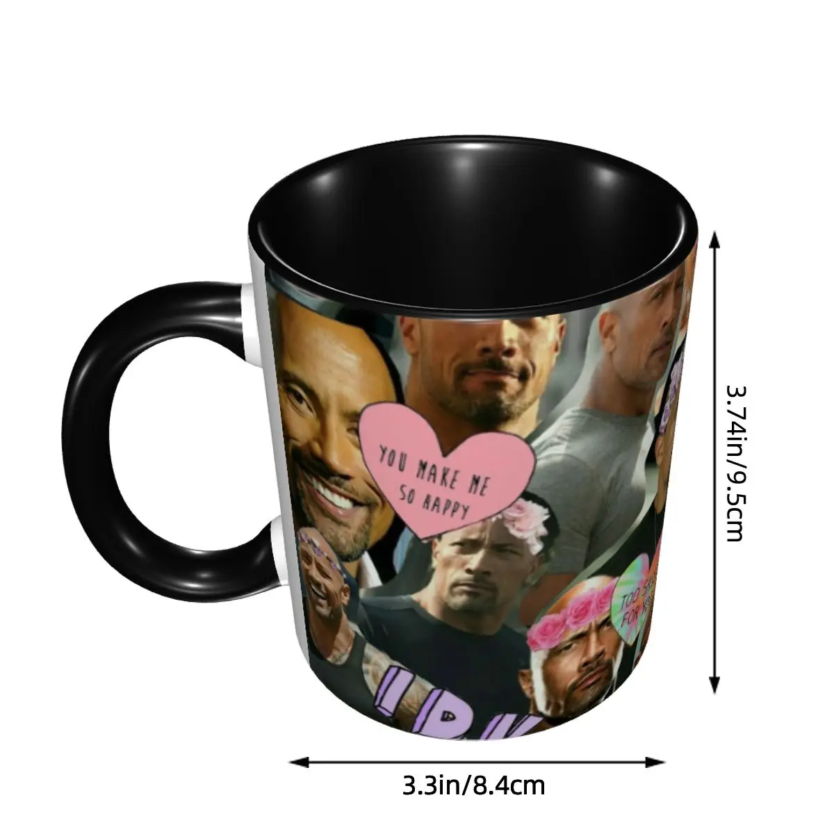 Customized Dwayne The Rock Johnson Coffee Mugs DIY Ceramic Tea Milk Cup