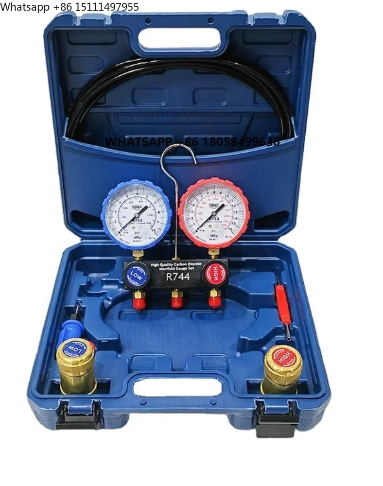 

Upper R744 New Product Air Conditioner Refrigeration Car Ac Manifold Gauge Gauge Diameter 80cm Manifold Gauge Set