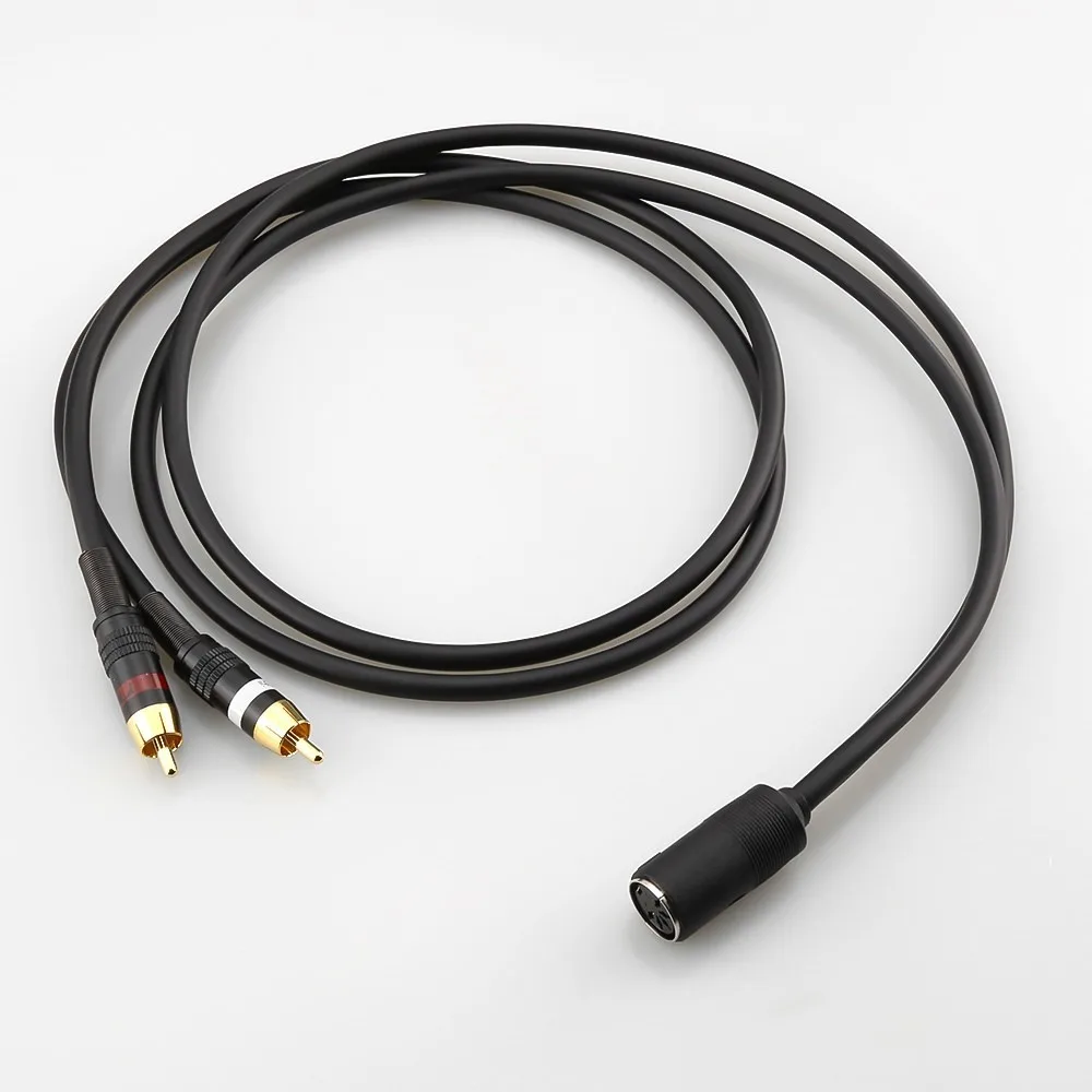 Audiocrast 10cm 5 Pin DIN Female to Dual RCA Male Phono Cable OFC for Vintage Turntable NAIM QUAD