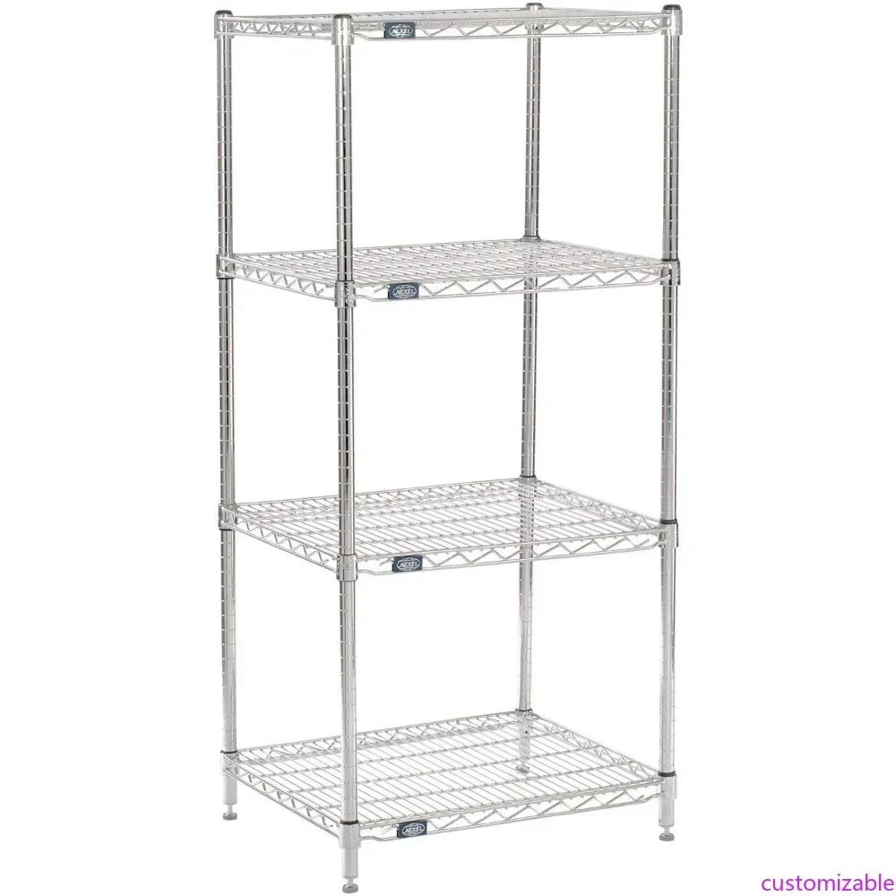 

Hot-sellingCommercial Grade 4-Tier Wire Shelving Unit, 21 x 24 x 63, Dry Storage Rack, Chrome Finish