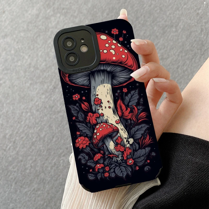 Aesthetic Art Mushroom Phone Cases for IPhone 11 Case 14 Pro Max 15 Pro Max IPhone Case for IPhone 13