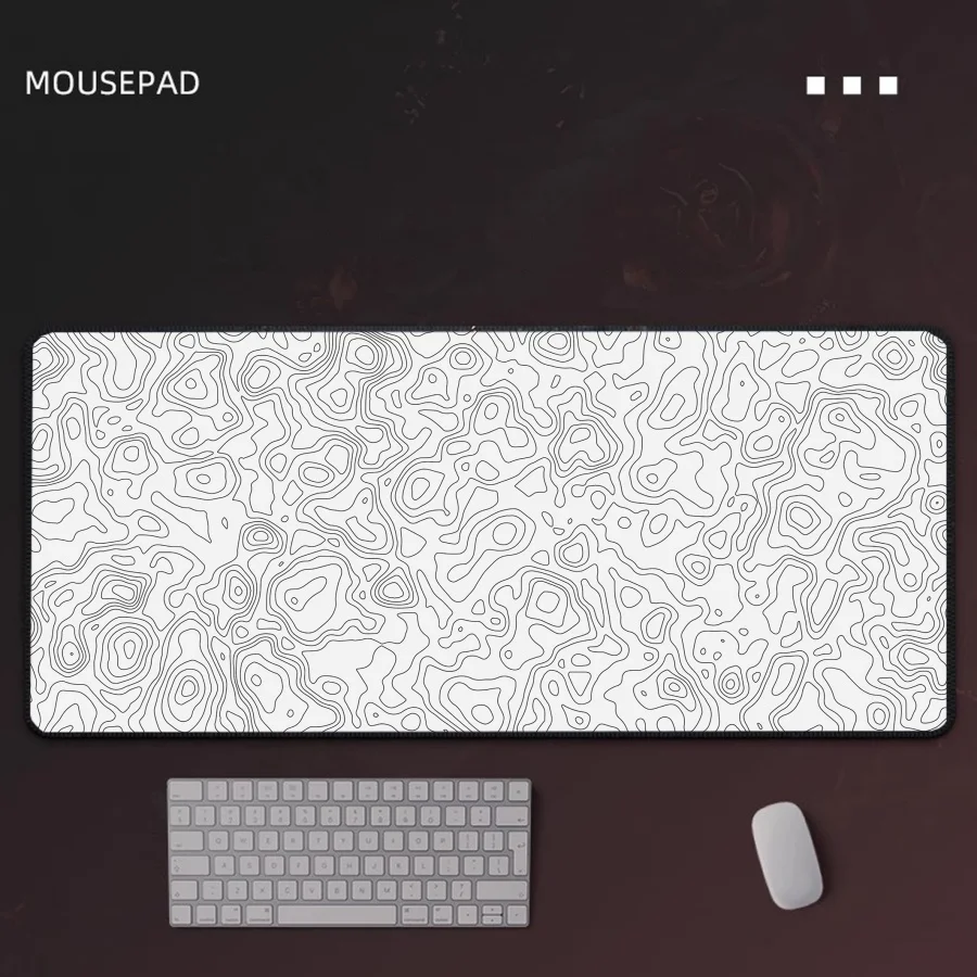 

Большой коврик для мыши, черно-белая линия, аксессуары для ПК, коврики для клавиатуры, игровой коврик для скоростного стола, резиновый коврик для мыши Sakura с замком