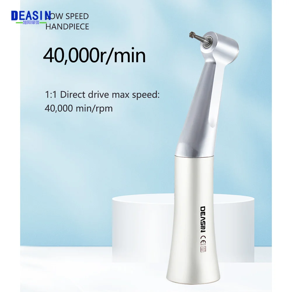 Dental Low Speed 1:1 Blue Ring Handpiece Air Turbine Contra Angle Handpiece For E Type Motor Dentist Polish Tools