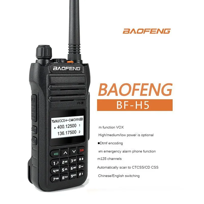 Baofeng BF-H5 Walkie-talkie Handset, One Button on the Frequency of Clear Audio Quality, Long-distance Wireless, Two-Way Communi