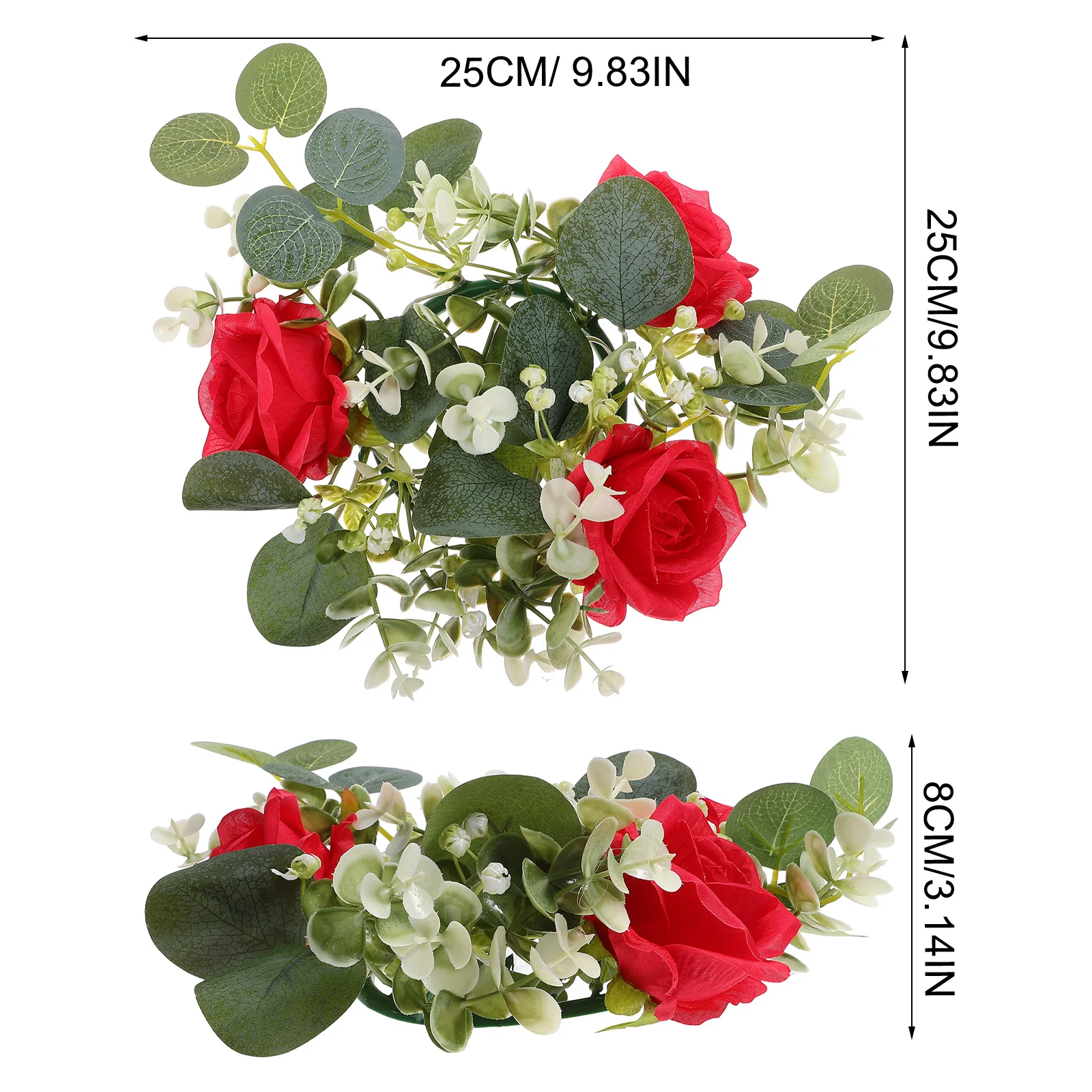 خاتم ورد صناعي صغير محاكاة زهرة ديكور لزفاف المنزل عنبر حفلة الجدول قطعة مركزية الأزهار