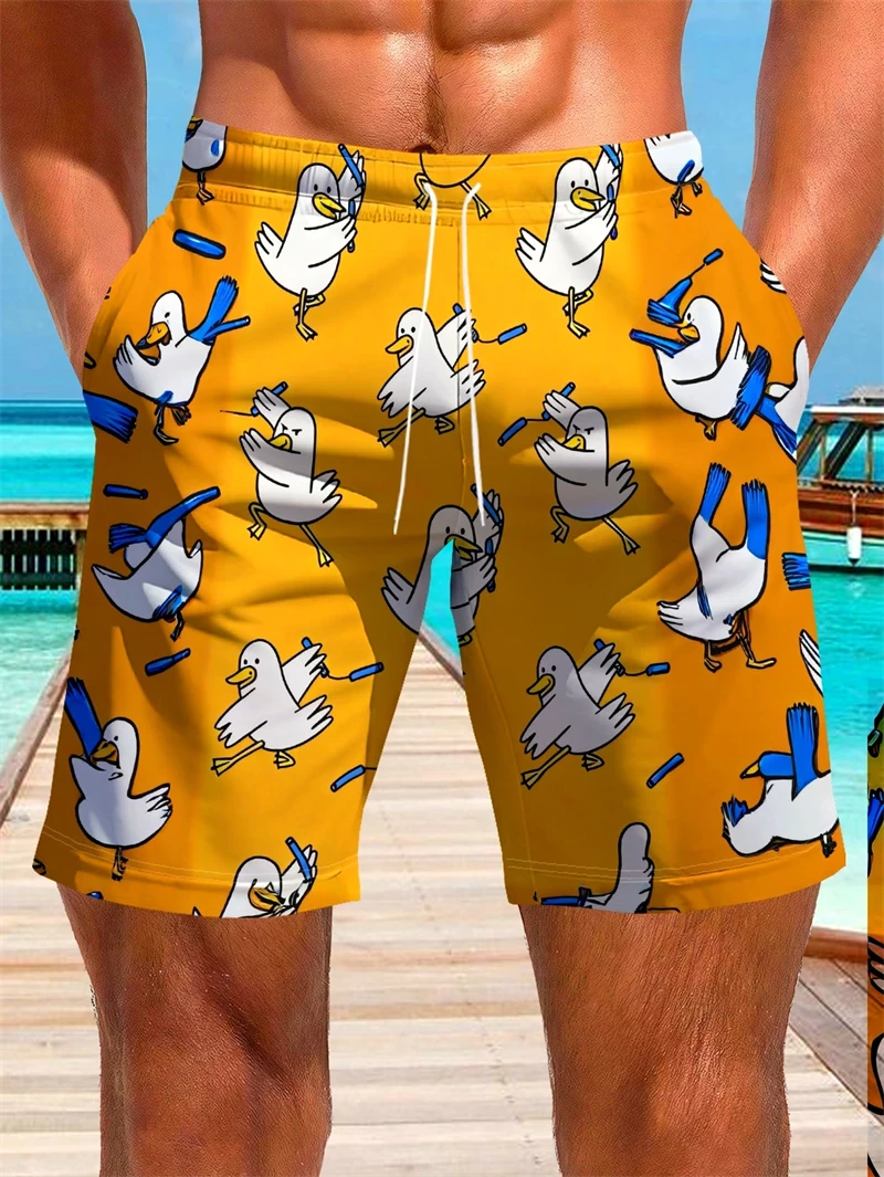 3D Animal Print Design Fashion Quick-Dry Sports Men Surfing Vacation Leisure Tiger Pig Gorilla Printing Beach Shorts Swim Trunks