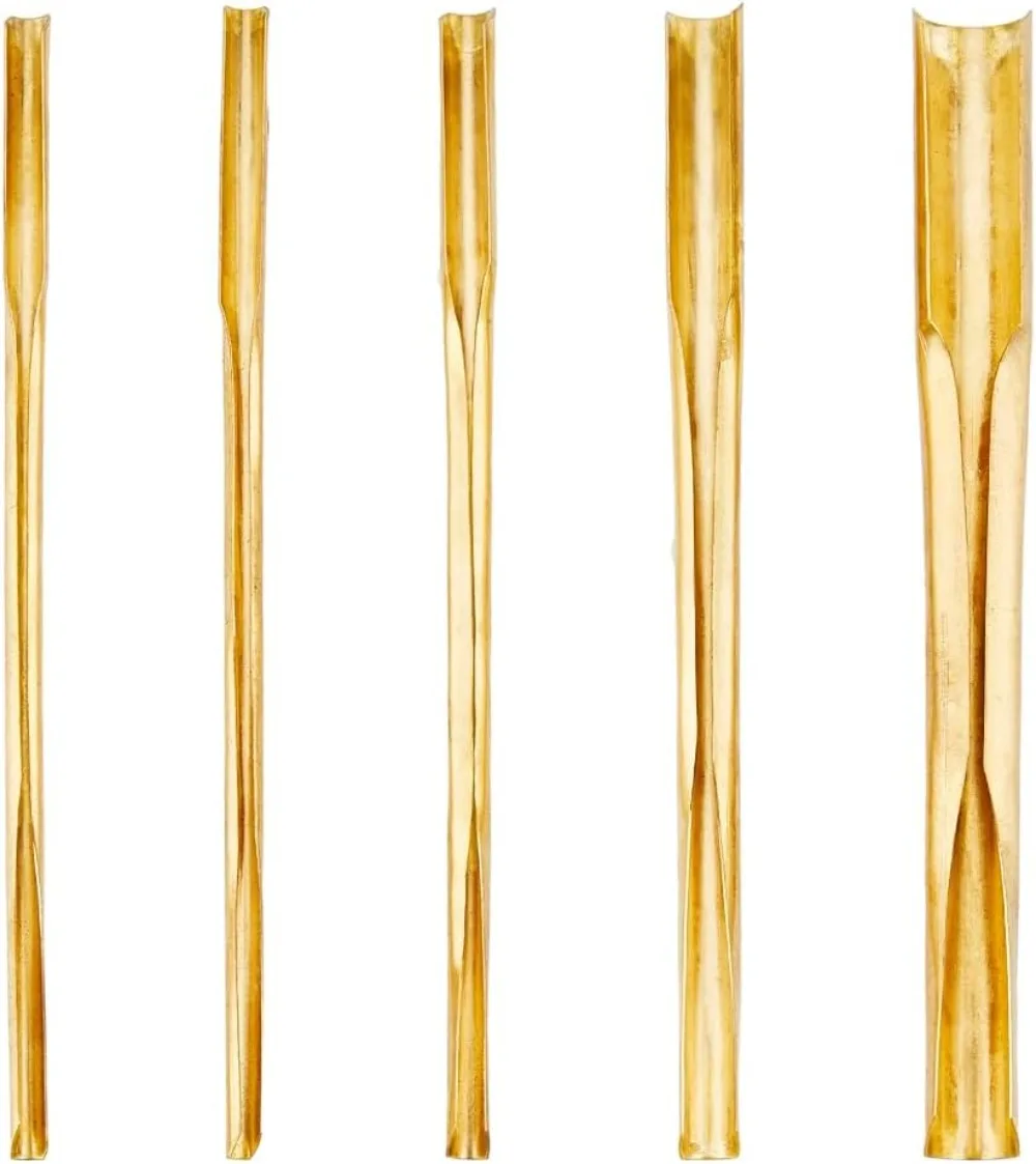 真ちゅう製セラミックホールパンチングツール、ダブルヘッド、ラウンドクレイカッターセット、彫刻ツールキット、DIY彫刻、5サイズ