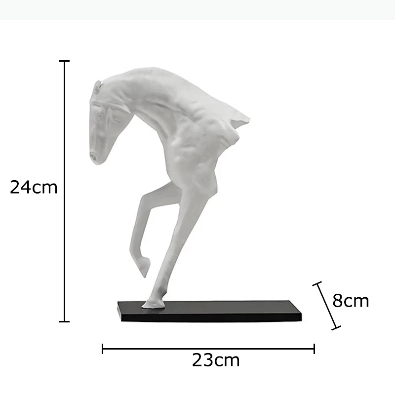 Sculpture créative de cheval au galop, décoration de bureau, artisanat abstrait en résine, ornements