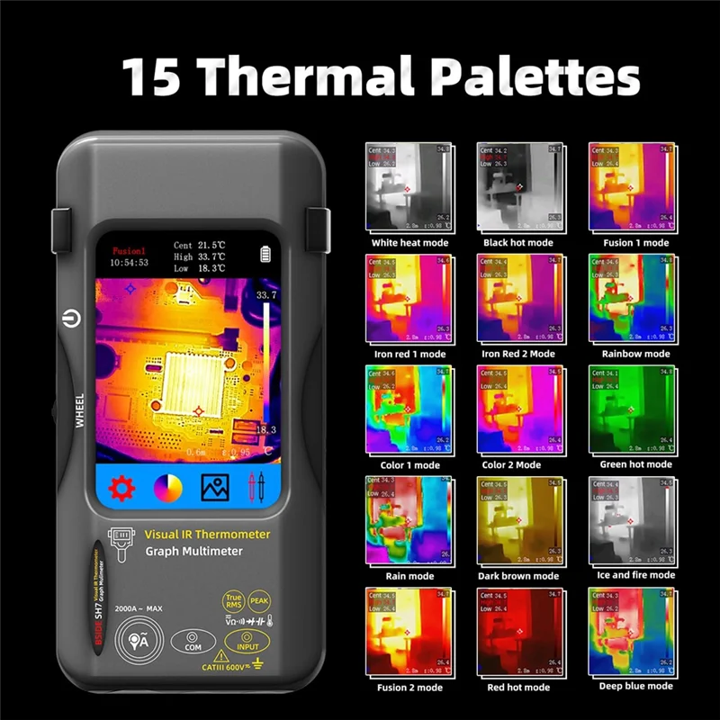 N11R Thermal Imaging Camera Multimeter 320X320 IR Resolution With 15 Thermal Palettes For Electrical Inspection Electronic