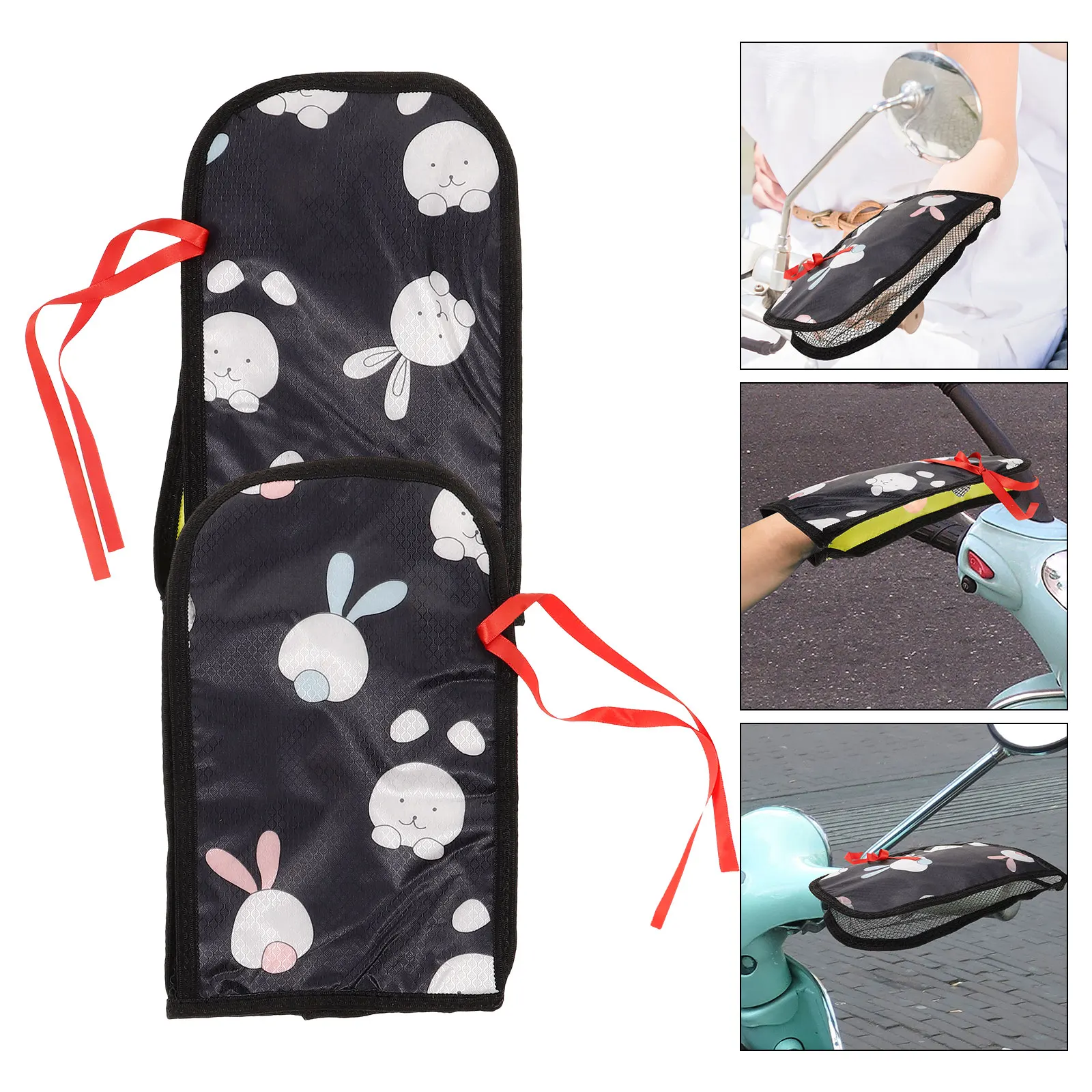 Sunscreen Handlebar Gloves Cover Bicycle Grips Aluminum Foil Cartoon Waterproof Riding Mittens Ebike Snowmobile Glove