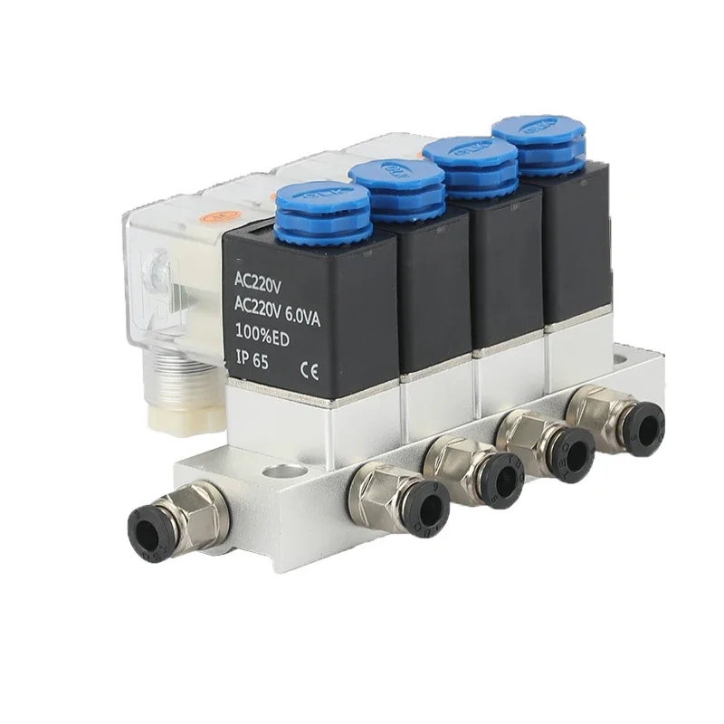 

Solenoid Valve Normally Closed 2V025-06 AC220V DC12V24V multi-way combination type valve air magnetic Pneumatic 2V025-08