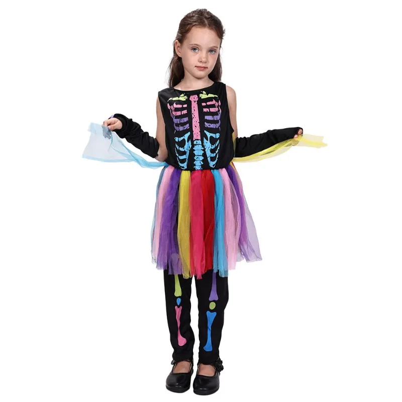 Halloween Kids' COS Party Demon Skull Grim Reaper Costume Cosplay Outfit Halloween Role-Play Costume Festival Dress-Up Outfit