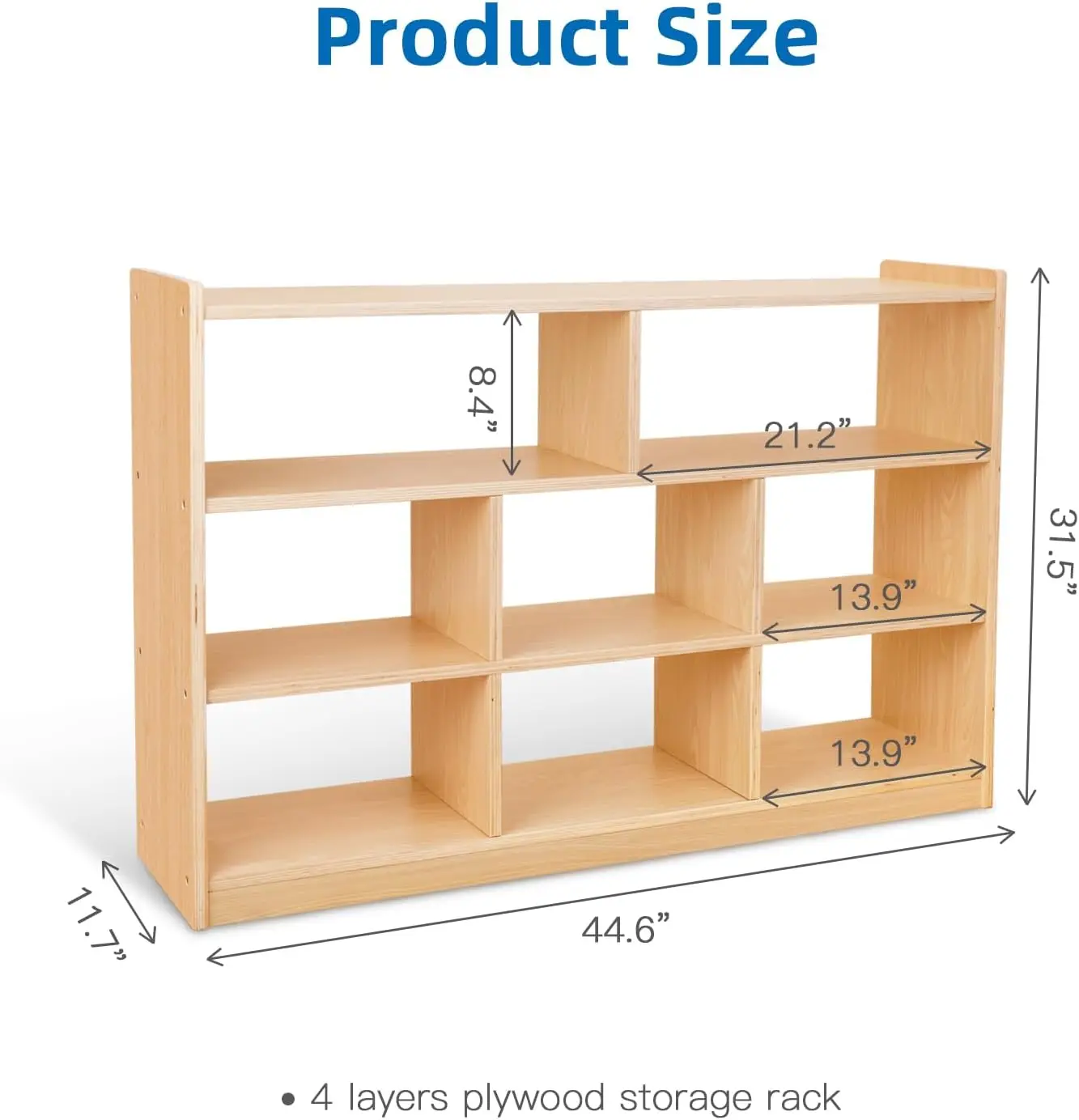 몬테소리 원목 선반 8칸, 어린이 책꽂이 및 장난감 정리함