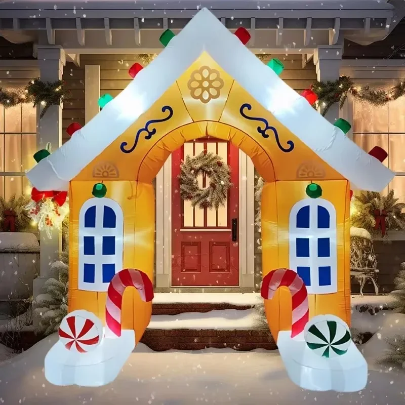 

Рождественский орнамент 2,7 м/8,9 футов, надувная модель, рождественская арка, встроенные светодиодные фонари, рождественская вечеринка, домашний уличный садовый реквизит, украшение