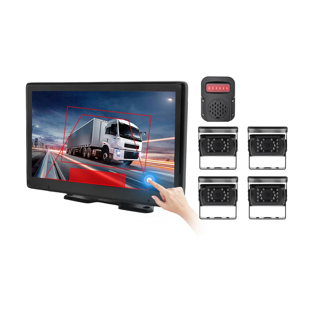 BSD 360 Degree 4K Video Security System For Car Truck Reverse Rear View Camera Screen Monitor Heavy Duty AHD DVR Kit