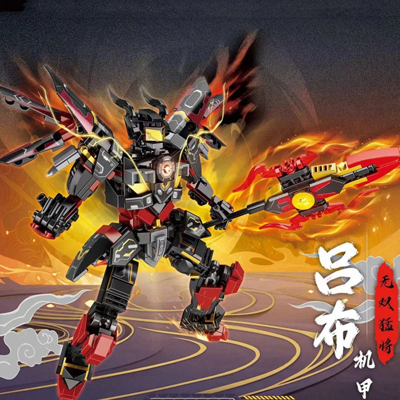 

SunWuKong Warrior Mech Robot Building Blocks MOC Chinoiserie Action Figure Brick Kinght Children City Construction Display Toy