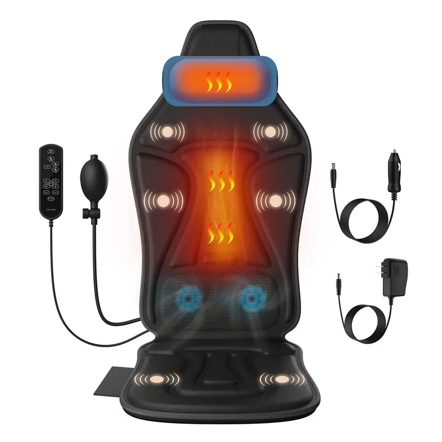 

Massager with Heat for Chair, Massage Chair Pad with Neck Support, Waist Cooling amp Vibration, Seat Massager for Seniors, Offic