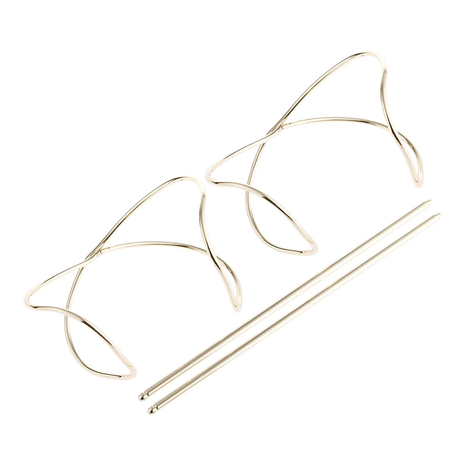 

2 шт. металлические золотые заколки-шпильки для пучка, винтажные зажимы для волос для элегантных причесок, аксессуары для волос для вечеринок и путешествий