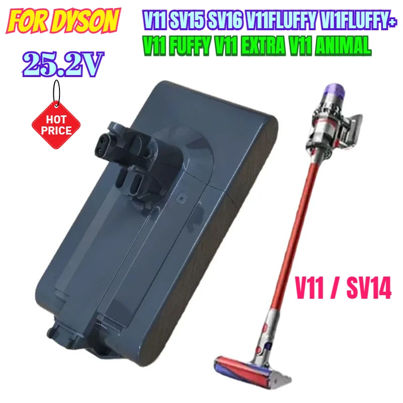 

for Dyson V11 25.2V 9800mAh SV14 Battery Lithium Li-ion Vacuum Cleaner Rechargeable Battery Absolute V11 Animal SV15 970145-02