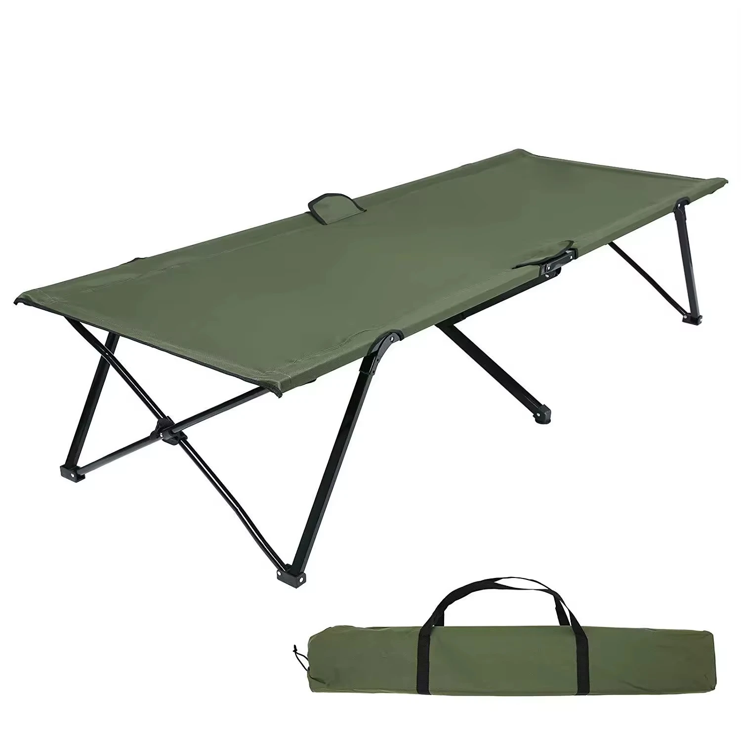 

High Quality Metal Outdoor Camping Cots Folding Quick-up Stable Sleeping Bed with Carry Bag