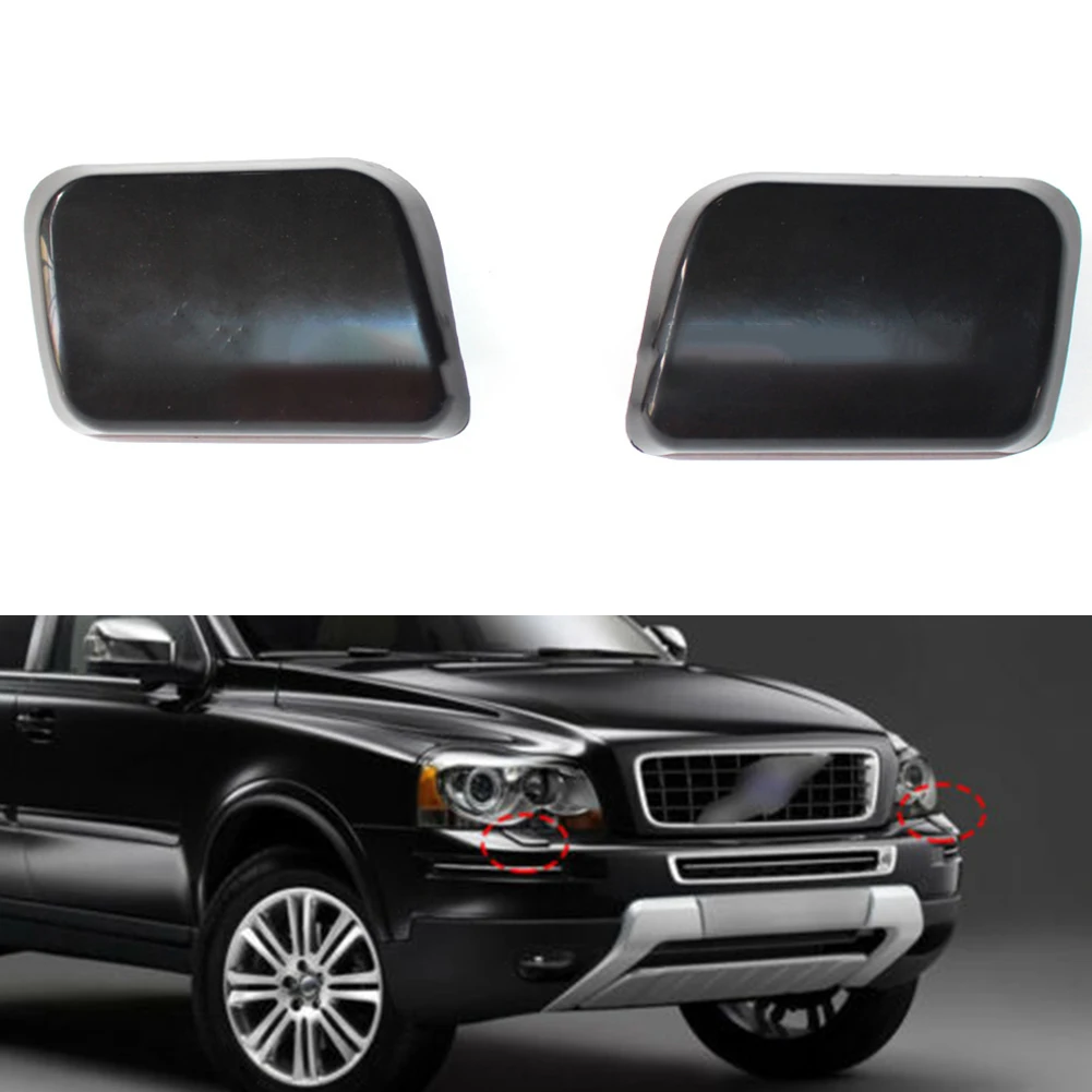 

Cover Cap Washer Nozzle ABS Plastic Accessories Black Left & Right Parts Replacement For Volvo XC90 2002-06 New