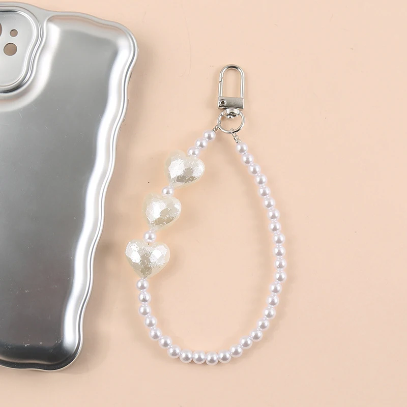 Fashion Acrylic Pearl Beaded Telephone Lanyard For Anti-Loss Cellphone Jewelry Women Girls Mobile Phone Hanging Keychain