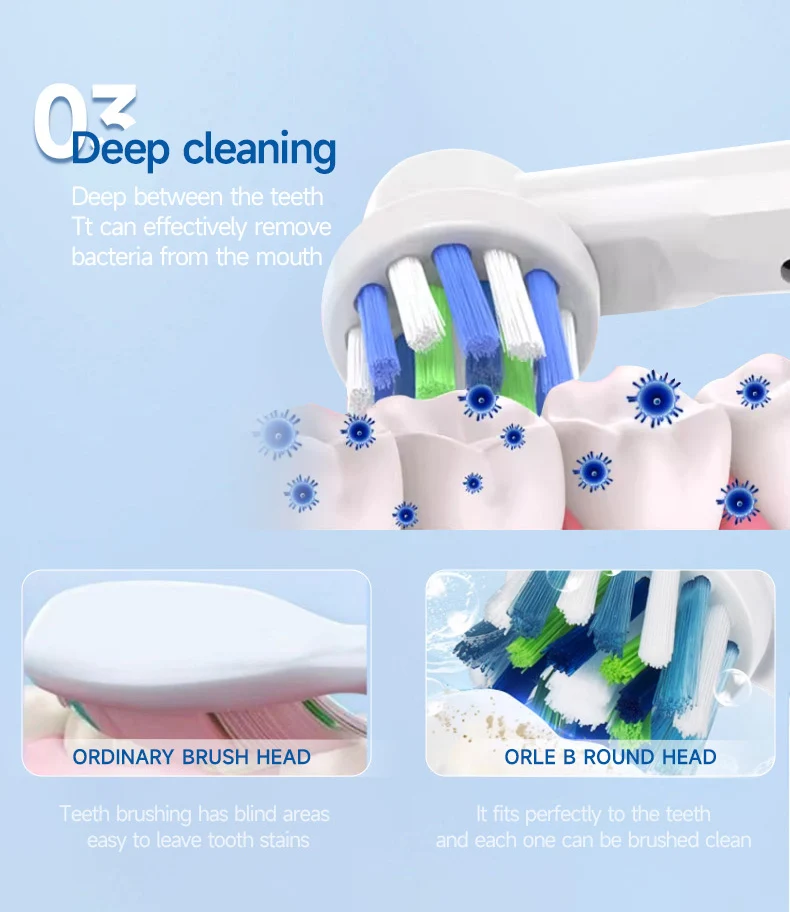 20 Stück/Los Elektrische Zahnbürstenköpfe für Oral B Sensitive Ersatzbürstenköpfe D25 D30 D32 D18 4739 3709 4728 D4510 D12013 – Detail 4