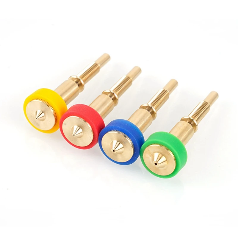 4Pcs All-In-One Brass Titanium Nozzle 0.25/0.4/0.6/0.8Mm Heatbreak Brass Titanium Nozzle For E3D Revo Hotend Extruder