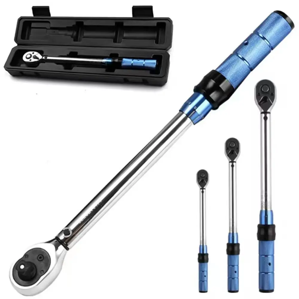 

1/4" 3/8" 1/2" Drive Adjustable Torque Wrench 5-210Nm Preset Spark Plug Tool with Swivel Head for Car Bike Repair