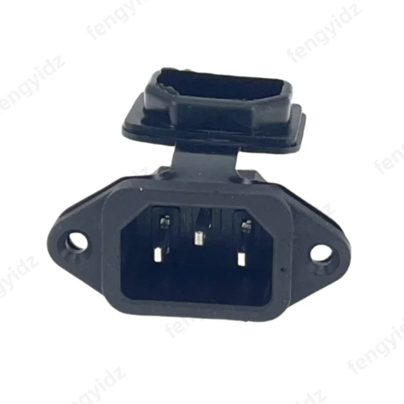 1PCS IEC 320 C14 3Pins Male Plug With screw holes waterproof cover plug Connector AC power socket