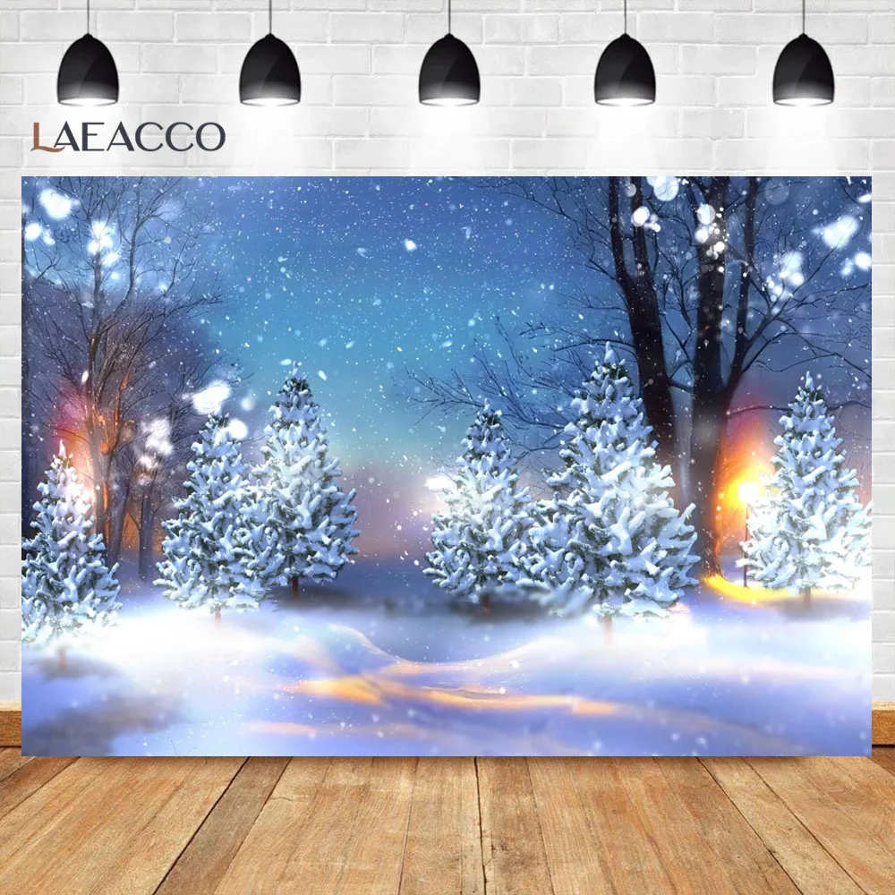 خلفية تصوير مشهد الثلج الشتوي ، شجرة صنوبر الكريسماس ، جبال الغابات ، المناظر الطبيعية ، ندفة الثلج ، خلفية الصورة ، الاستوديو