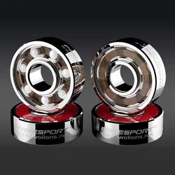 Rodamientos de cerámica 608zz para patines en línea, rodamientos de velocidad de 8x22x7mm, de ranura profunda, para patinaje, 7 Bolas, ABEC-9, color blanco y negro