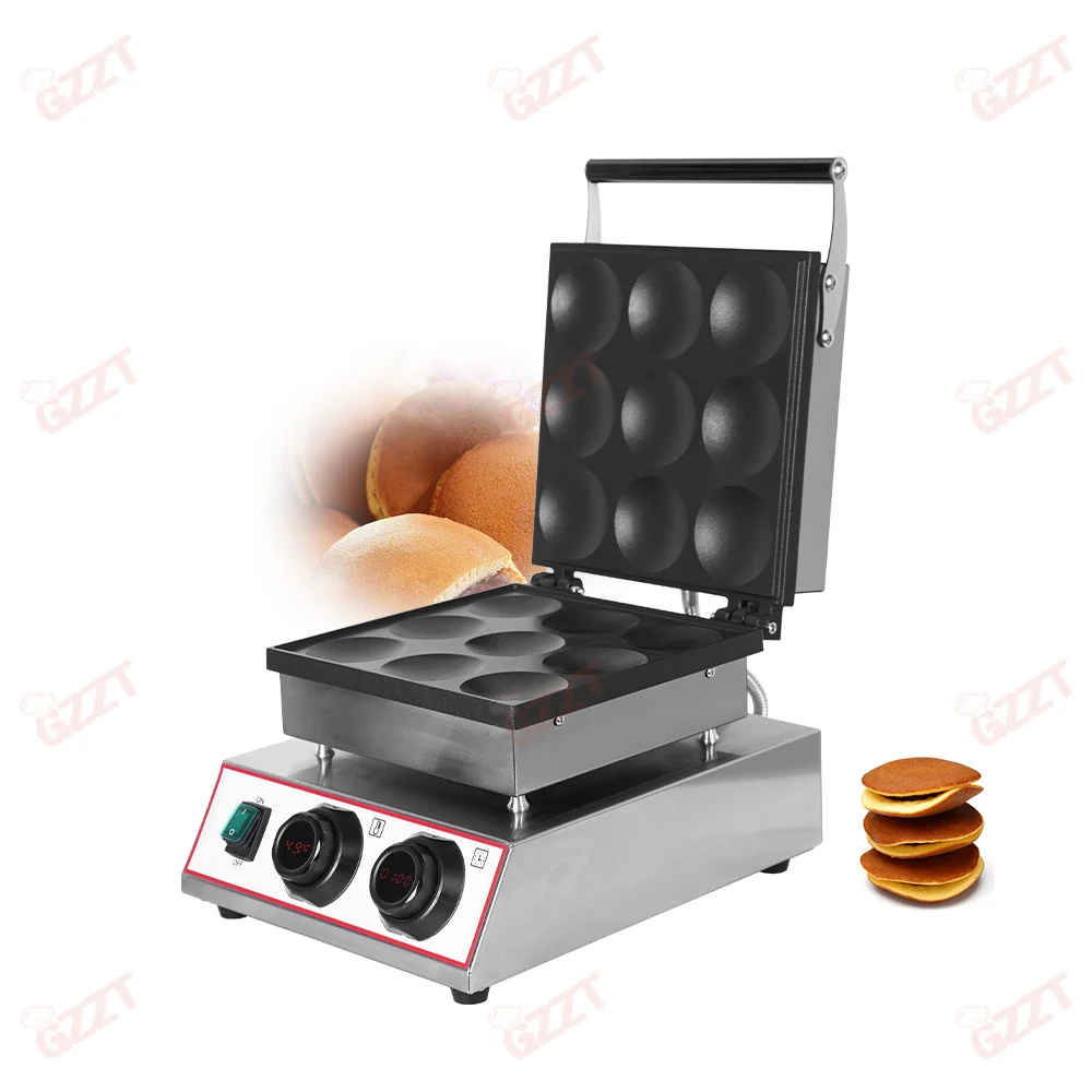

2026, New modelDigital 9pcs Dutch Pancake Baker Stainless Steel Waffle Nonstick Electric Mini Round Waffle Ma
