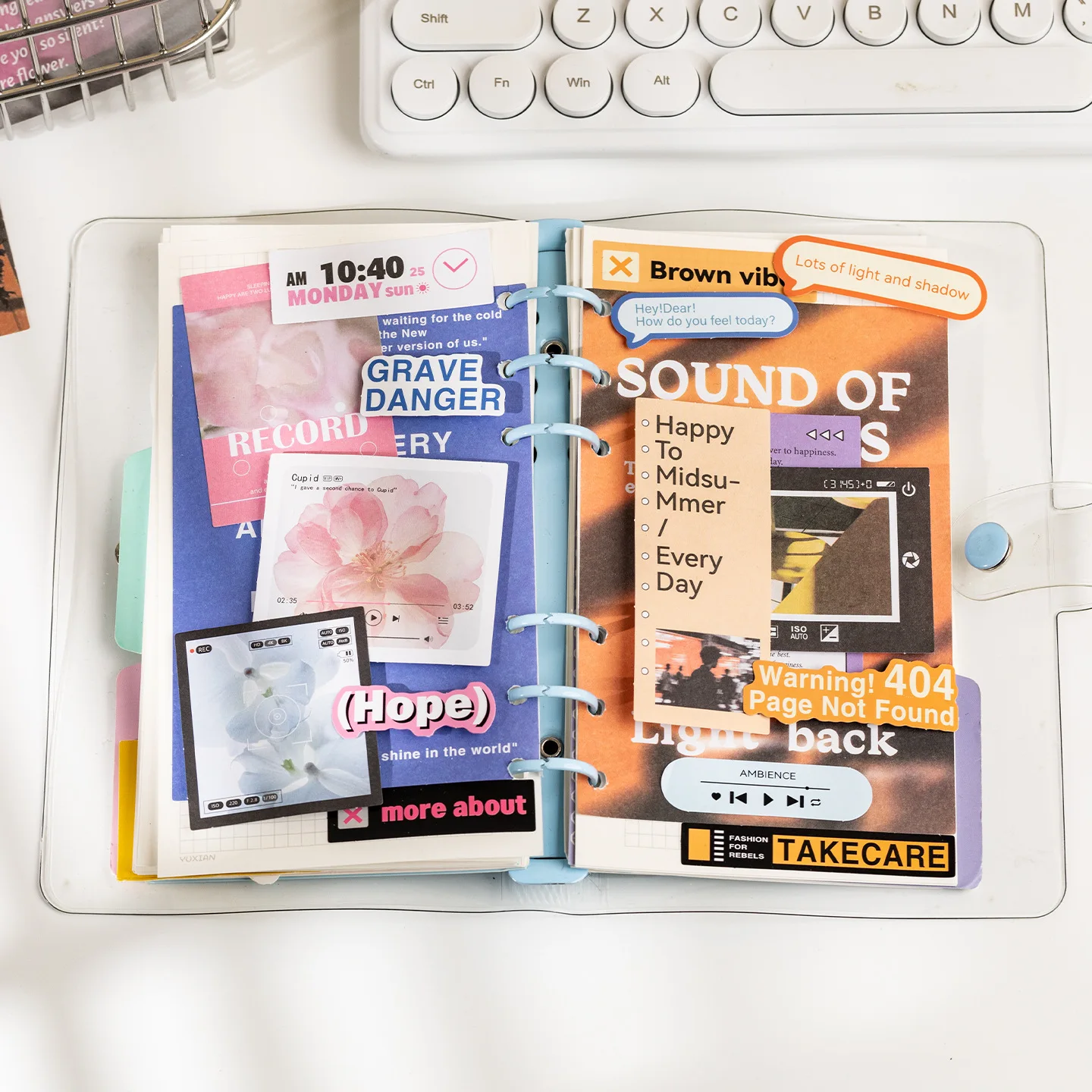 

Yu Xian Collage Material Pack Color Archive Series Mechanical Style Pattern Paper for DIY Decoration Collage