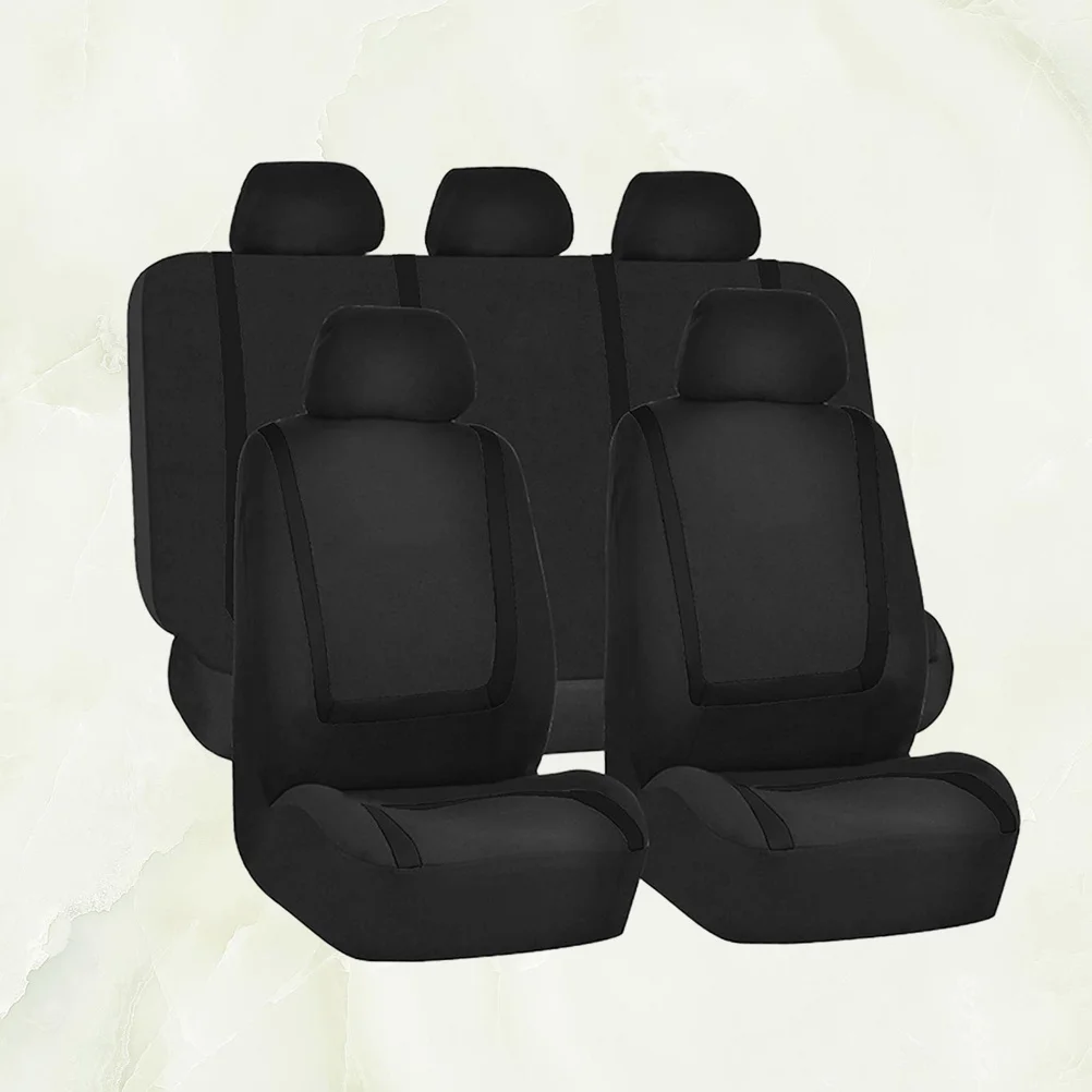 

9 pcs Car Seat Cover Universal Fit Thicken Wear Resistant Black Auto Seat Protector Mat For Cars Trucks Suvs Interior