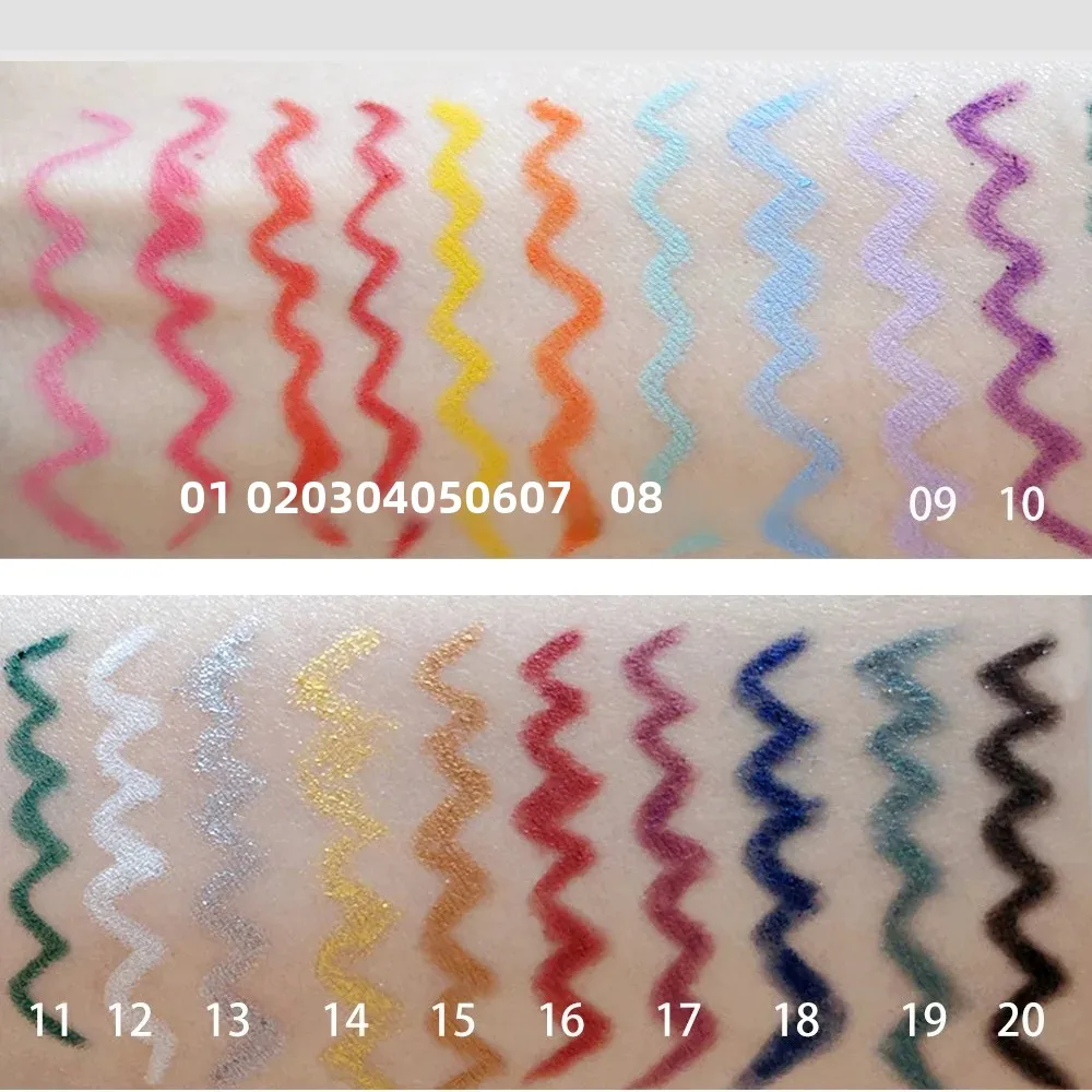 مجموعة أقلام تحديد العيون الكريمية المقاومة للماء، جل ناعم يدوم طويلاً، مجموعة ألوان نابضة بالحياة لمكياج العيون الاحترافي #4