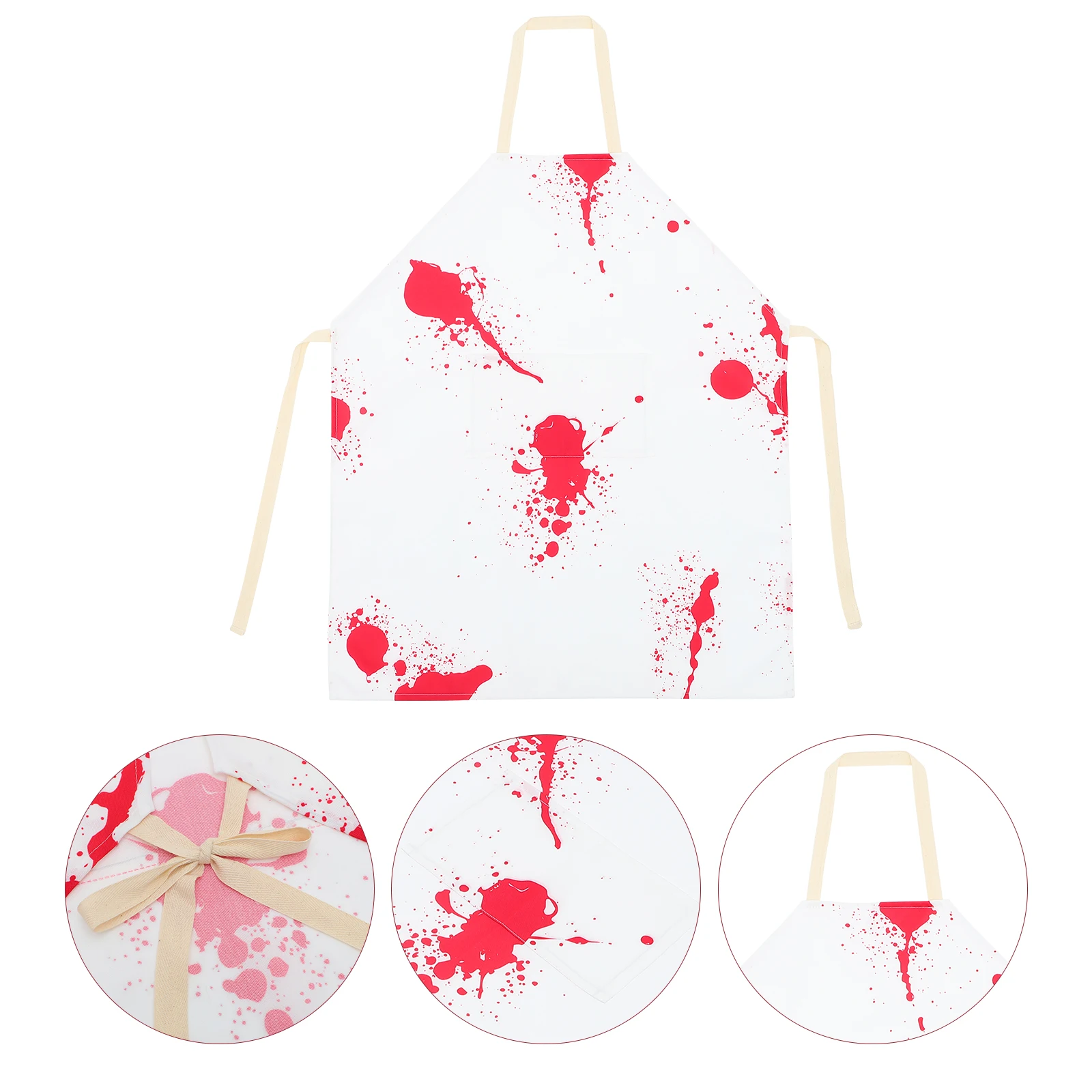 

Horror Apron Cosplay Aprons Oil-splash Halloween Costume Bloody Festival Polyester