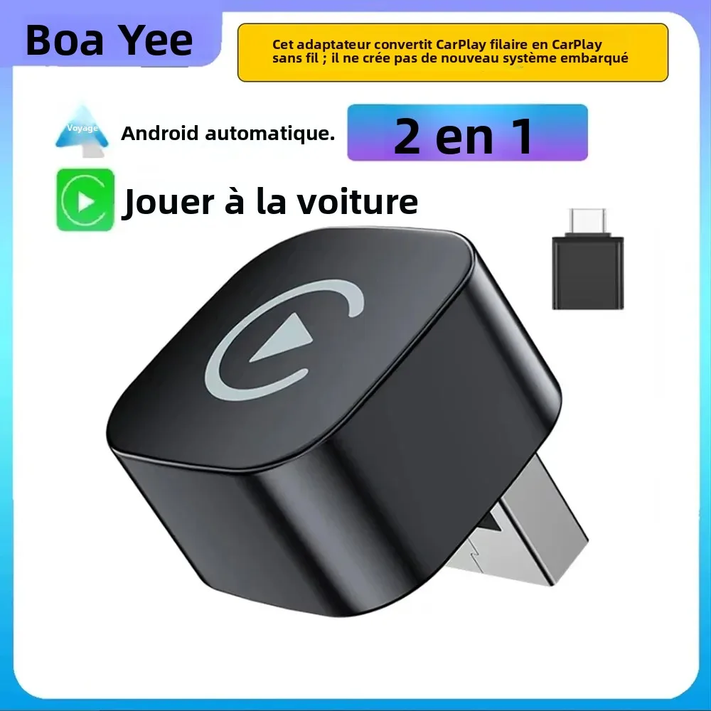 Adaptateur Carplay sans fil 2 en 1, pour iPhone, android, auto, apple, Mini USB, Ai Box, Carplay, pour Toyota, Volvo, Hyundai