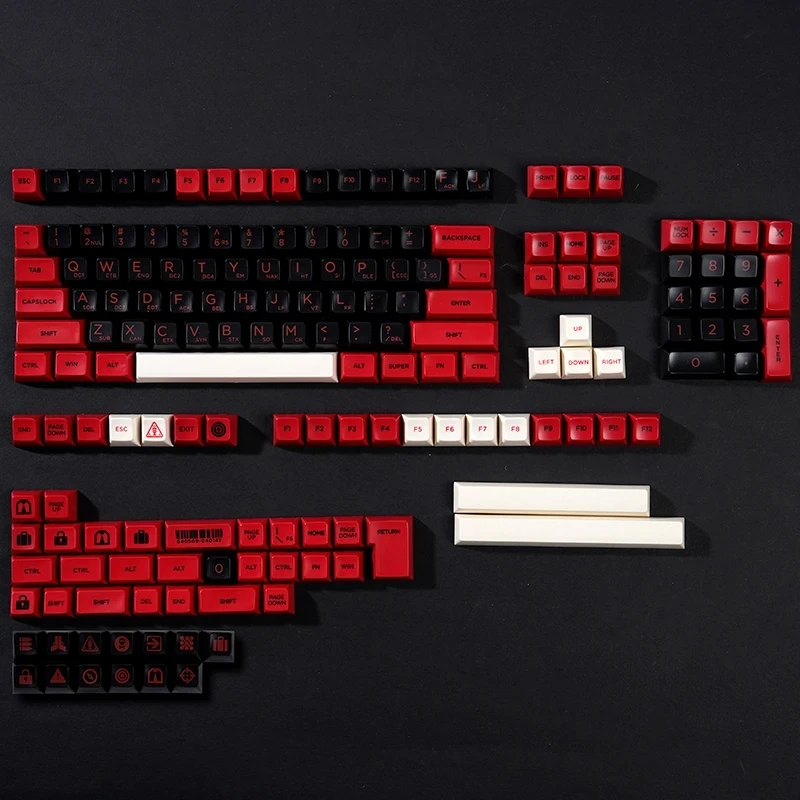 

1 Set HITMAN 47 Theme Keycaps ABS Injection Molding Key Caps SA Profile Red Black Gaming Keycap Glaze Sealing No Oil