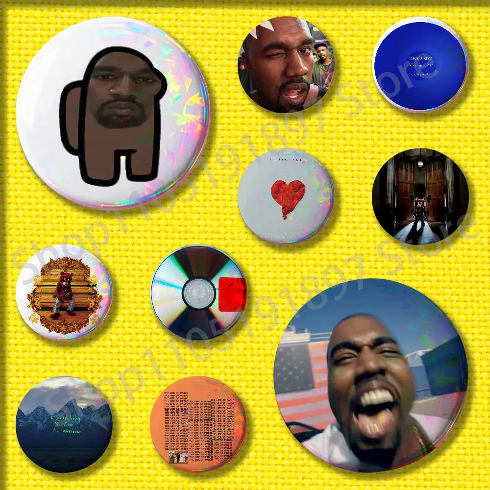 

K-Kanye West Yeezus Ye Jesus is King Badges 75mm 25mm 44mm 32mm 58mm Round Pin Brooch Souvenir Clothes Cosplay Gift Accessories