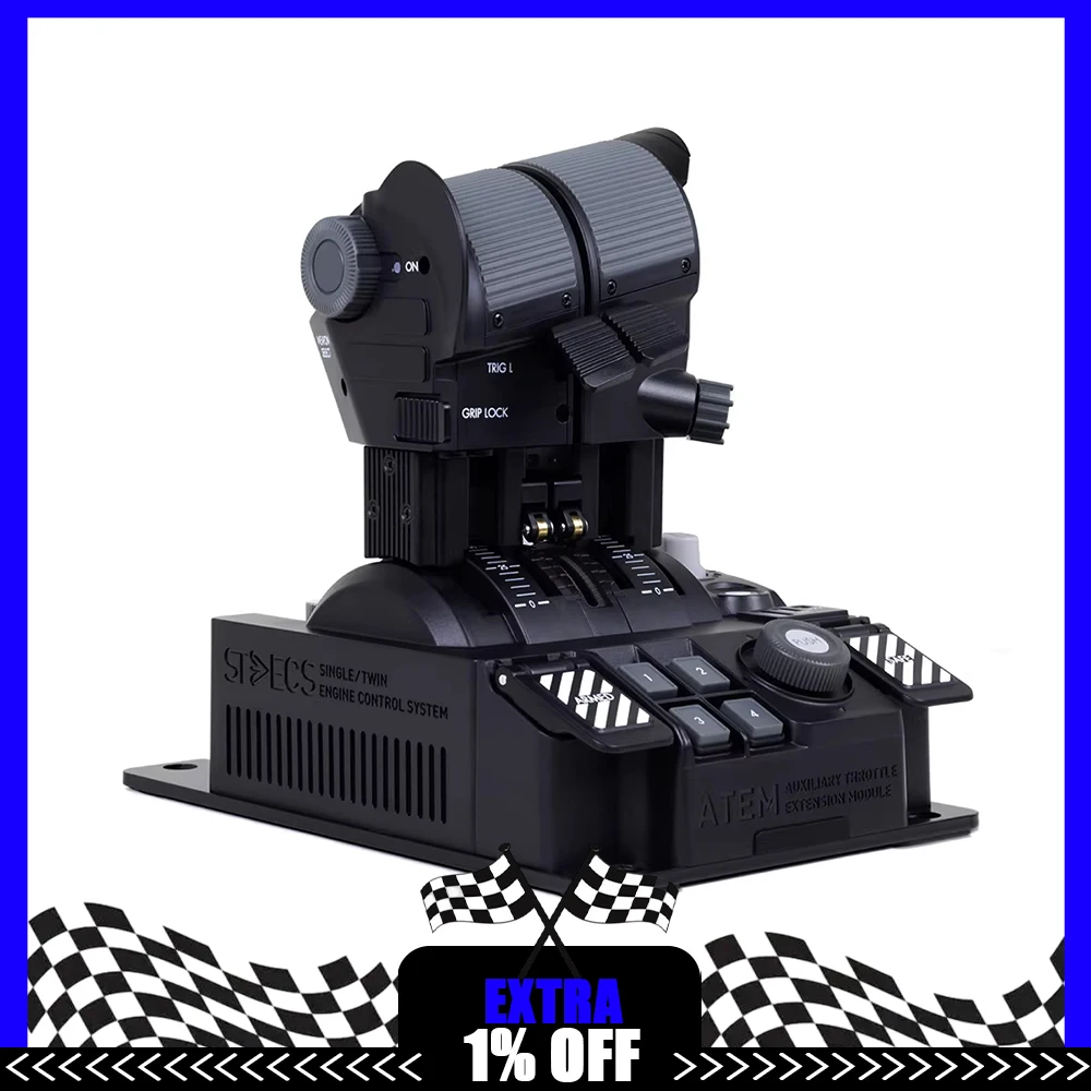 VKBSIM STECS Mini Plus Modern Throttle System  Modular Button Design Silk Sliding Damping Simulated Flight Throttle STEM Gifts