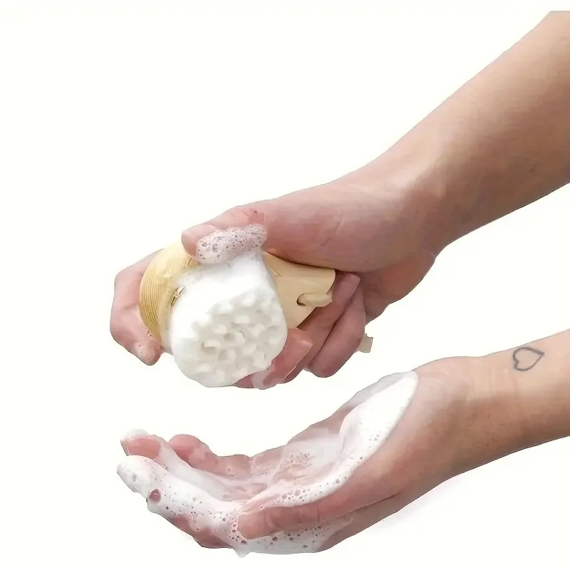 1pc gezichtsreinigingsborstel met houten handvat, handmatig, zacht, gezichtsmassage, huidporiereiniger, gezichtsverzorging, gezicht wassen