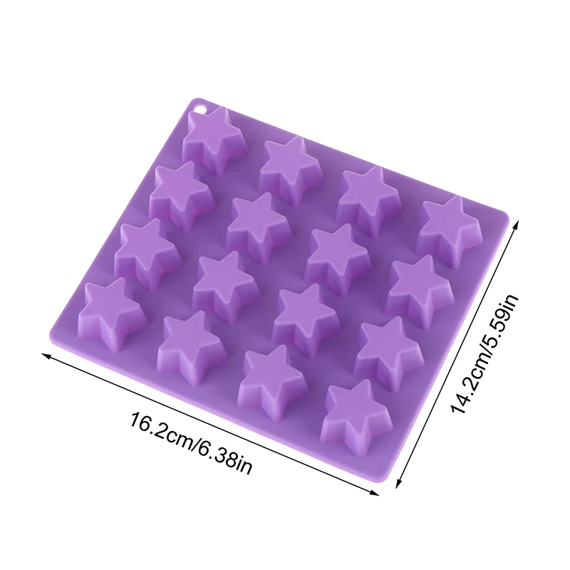 1Pc 16 Lattice Star Ice Cream Lattice Five Pointed Star Silicone Ice Cream Cake Mold Ice Cubes DIY Kitchen Baking Mold