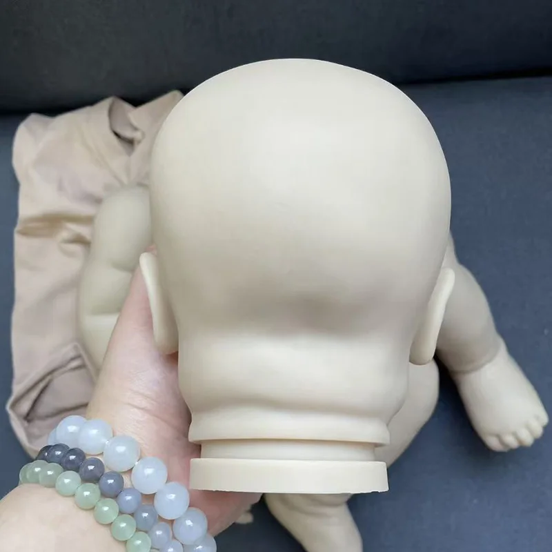 NPK 25Inch Unpainted Blank Doll Kit Reborn Pickle Fresh Color with Cloth Body and Eyes Include Uncolor Doll Parts