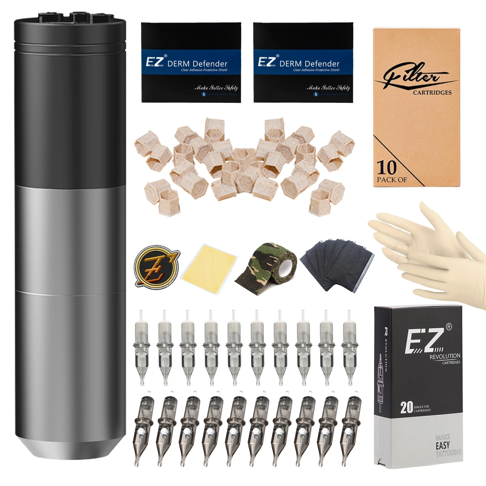 EZワイヤレスタトゥーマシン 12V 1600mAh ポータブル